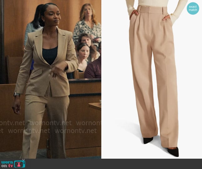 Favorite Daughter The Favorite Pant in Beige worn by Andrea Freemann (Yaya DaCosta) on The Lincoln Lawyer