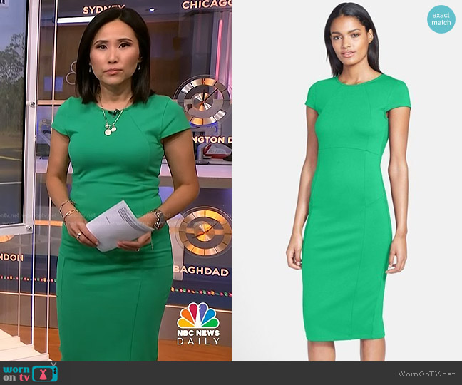 Felicity & Coco Ward Seamed Pencil Dress worn by Vicky Nguyen on NBC News Daily