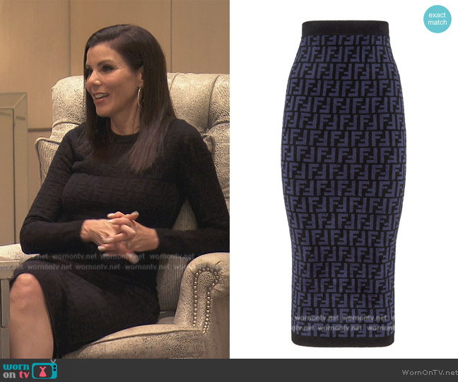 Fendi FF Logo Skirt worn by Heather Dubrow on The Real Housewives of Orange County