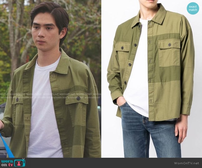 Frame Tonal Patchwork Cotton Shirt worn by Steven (Sean Kaufman) on The Summer I Turned Pretty