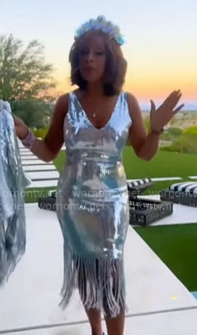 Gayle King’s silver sequin fringe dress from Amazon for Beyonce tour on CBS Mornings