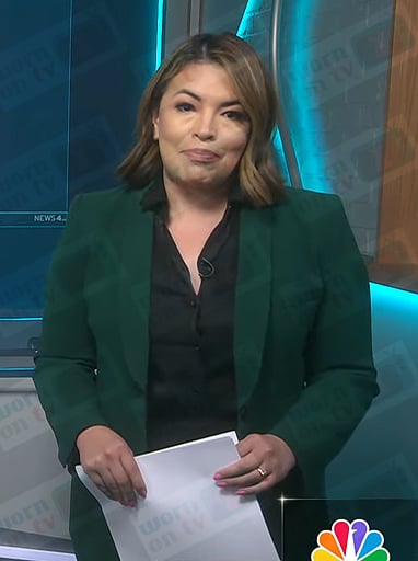 Gilma Avalos’s green blazer on NBC News Daily