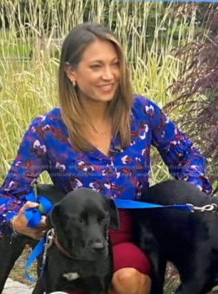 Ginger’s blue floral blouse on Good Morning America