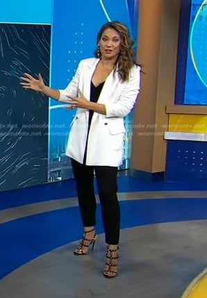 Ginger’s black studded sandals on Good Morning America