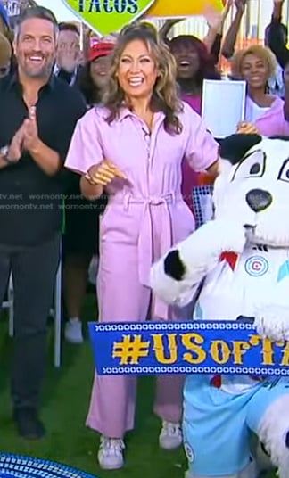 Ginger’s pink utility jumpsuit on Good Morning America