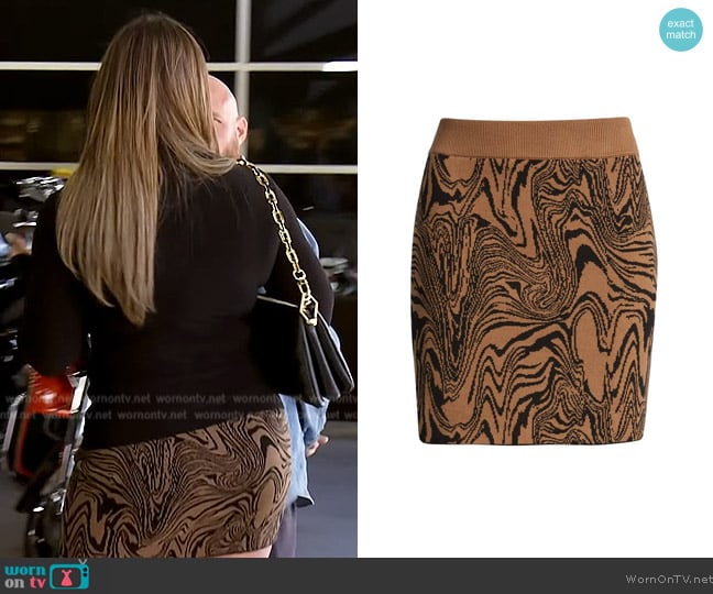 Good American Intarsia Mini skirt worn by Emily Simpson on The Real Housewives of Orange County
