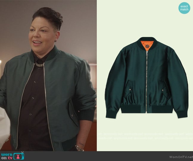 Gucci Reversible Quilted Satin Jacket worn by Che Diaz (Sara Ramirez) on And Just Like That