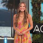 Hannah’s yellow floral print dress on Access Hollywood