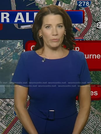 Heather’s blue belted dress on Good Morning America