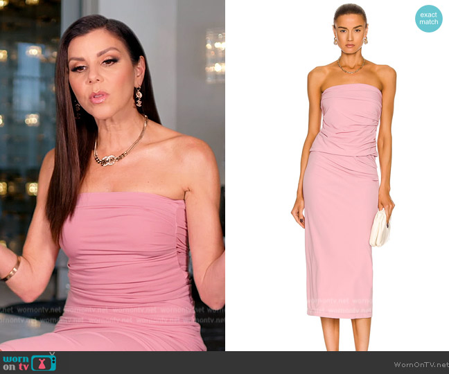 Helmut Lang For FWRD Twist Tube Top worn by Heather Dubrow on The Real Housewives of Orange County