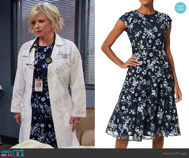 Hobbs London Tia Floral Lace Dress worn by Kayla Brady (Mary Beth Evans) on Days of our Lives