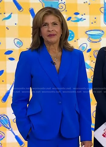 Hoda’s blue blazer and wide-leg pants on Today