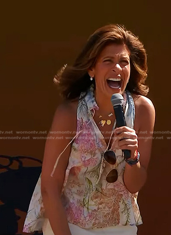 Hoda’s white floral top on Today