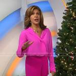 Hoda’s hot pink blouse and pants on Today