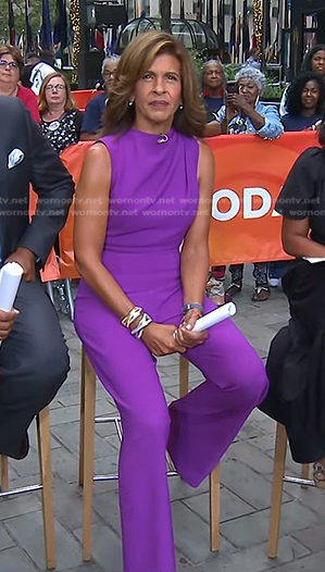 Hoda’s purple sleeveless jumpsuit on Today