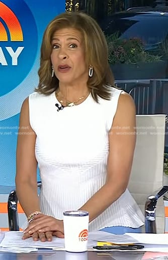 Hoda’s white ribbed peplum top on Today
