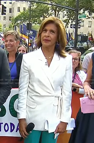 Hoda’s white wrap blazer on Today