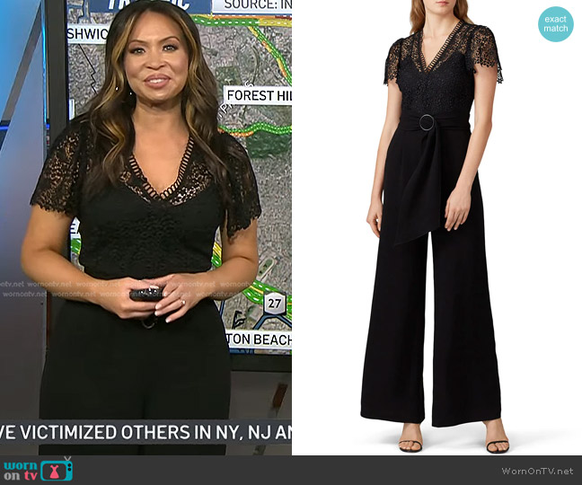 Shoshanna Cerise Jumpsuit worn by Adelle Caballero on Today