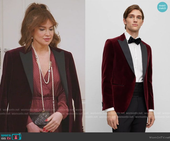 Hugo Boss Slim-fit Tuxedo Jacket worn by Brynn Whitfield on The Real Housewives of New York City