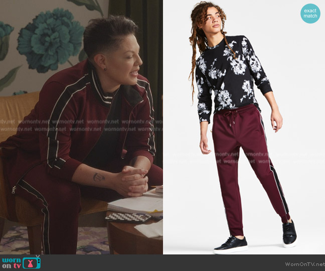 INC International Concepts Neoprene Track Jogger Pants worn by Che Diaz (Sara Ramirez) on And Just Like That