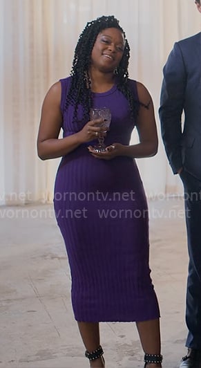 Izzy’s purple knit midi dress on The Lincoln Lawyer