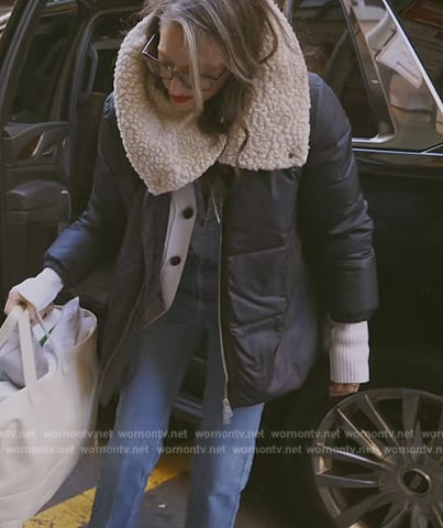 Jenna’s black shearling padded jacket on The Real Housewives of New York City