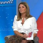 Jenna’s white top and brown print tiered skirt on Today
