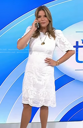 Jenna’s white eyelet scalloped dress on Today