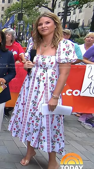 Jenna’s white floral puff sleeve dress on Today