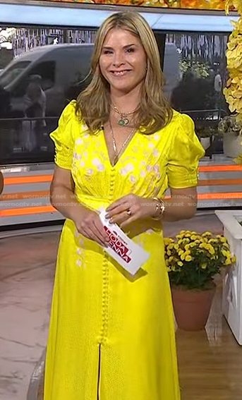 Jenna’s yellow floral embroidered dress on Today