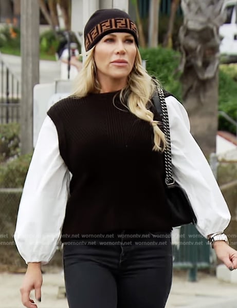 Jennifer’s black mixed media top on The Real Housewives of Orange County