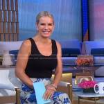 Jennifer’s grey floral skirt and caged sandals on Good Morning America