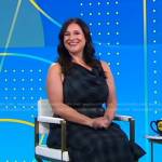 Jennifer Weiner’s plaid cowl neck dress on Good Morning America