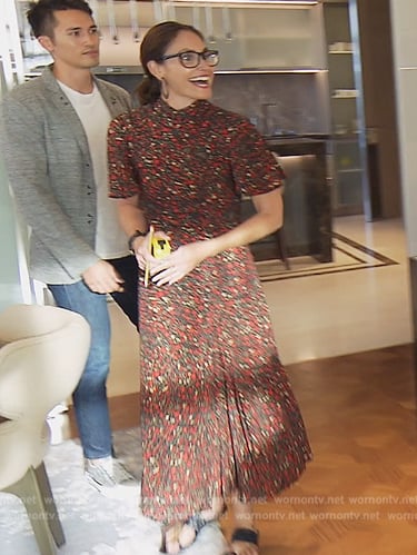 Jessica Calvert’s black floral print dress on The Real Housewives of Orange County