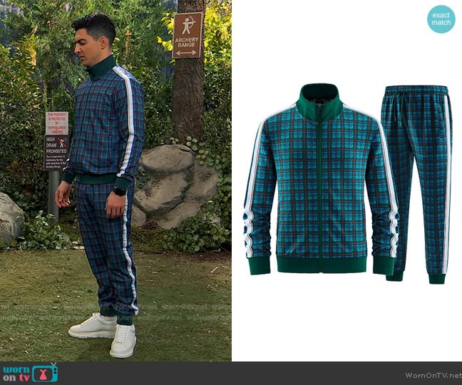 Jianwang Plaid Trackset worn by Parker Preston (Trevor Tordjman) on Bunkd