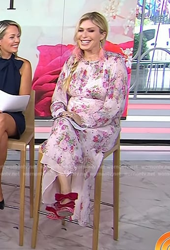 Jill’s pink floral print dress and bow sandals on Today