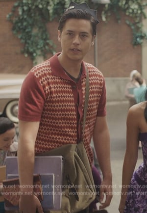 Jughead’s red patterned shirt on Riverdale