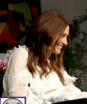 Julia Roberts’s white ruffle sheer top on Today