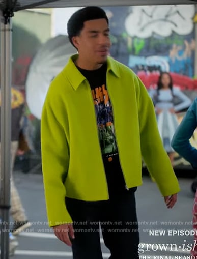 Junior’s lime green jacket on Grown-ish