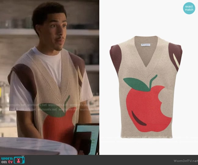 JW Anderson Suit vest worn by Andre Johnson, Jr. (Marcus Scribner) on Grown-ish