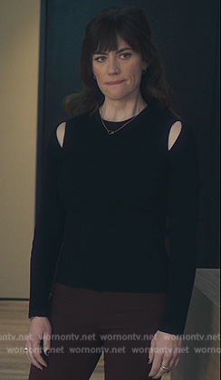 Wendy’s black cutouts sweater on Billions