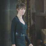 Wendy’s black ribbed cutouts dress on Billions