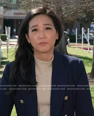 Kathy Park’s navy double breasted blazer on NBC News Daily
