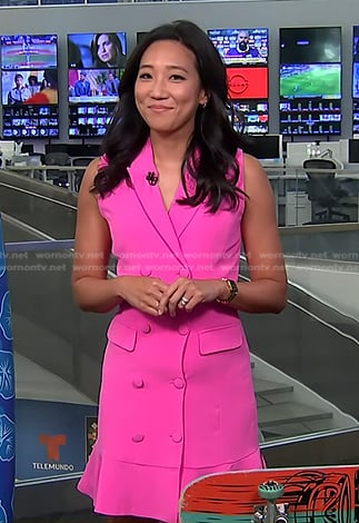 Kathy Park’s pink double breasted dress on Today