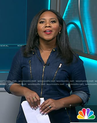 Kay Angrum’s zip front denim dress on NBC News Daily