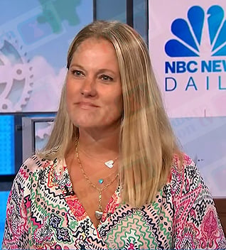 Kelley Kitley’s print wrap dress on NBC News Daily