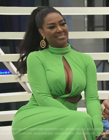 Kenya’s green cutout maxi dress on The Real Housewives of Atlanta