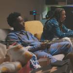 Kevin’s blue plaid jacket and pants on The Chi