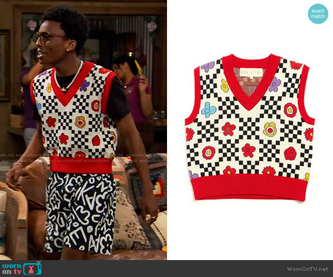 Kina and Tam The Floral Funk Vest worn by Noah Lambert (Israel Johnson) on Bunkd