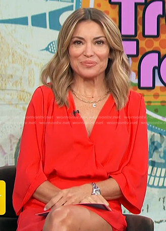 Kit’s red mini wrap dress on Access Hollywood
